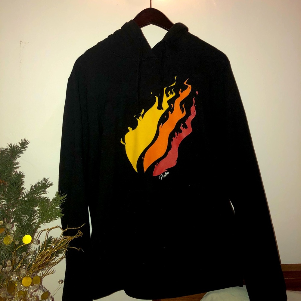 Black fire bolt hoodie